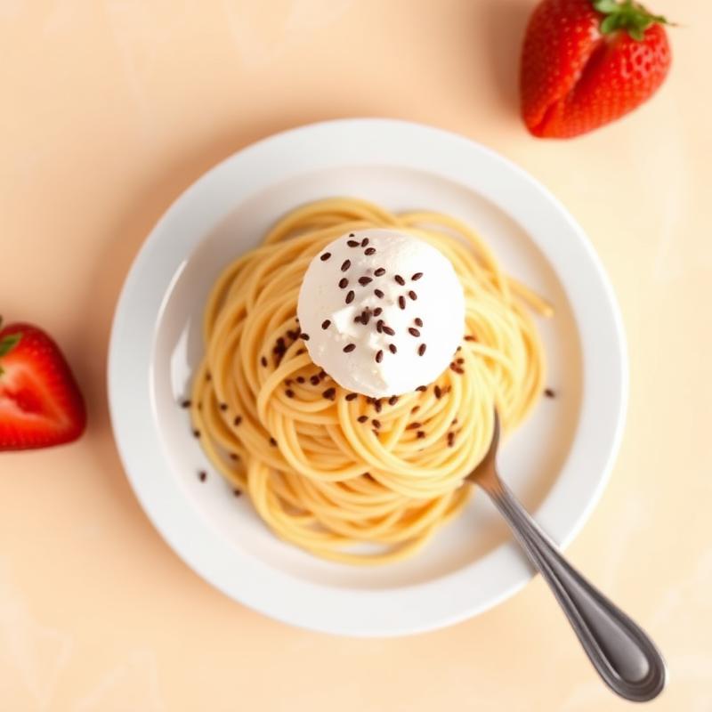 Spaghettieis von oben